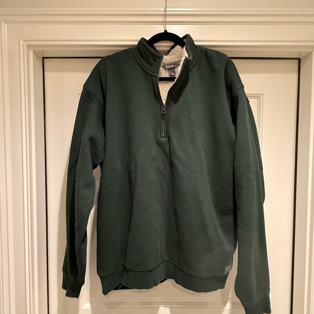 Eddie Bauer Men's Green Half-Zip Sweater sz XLT